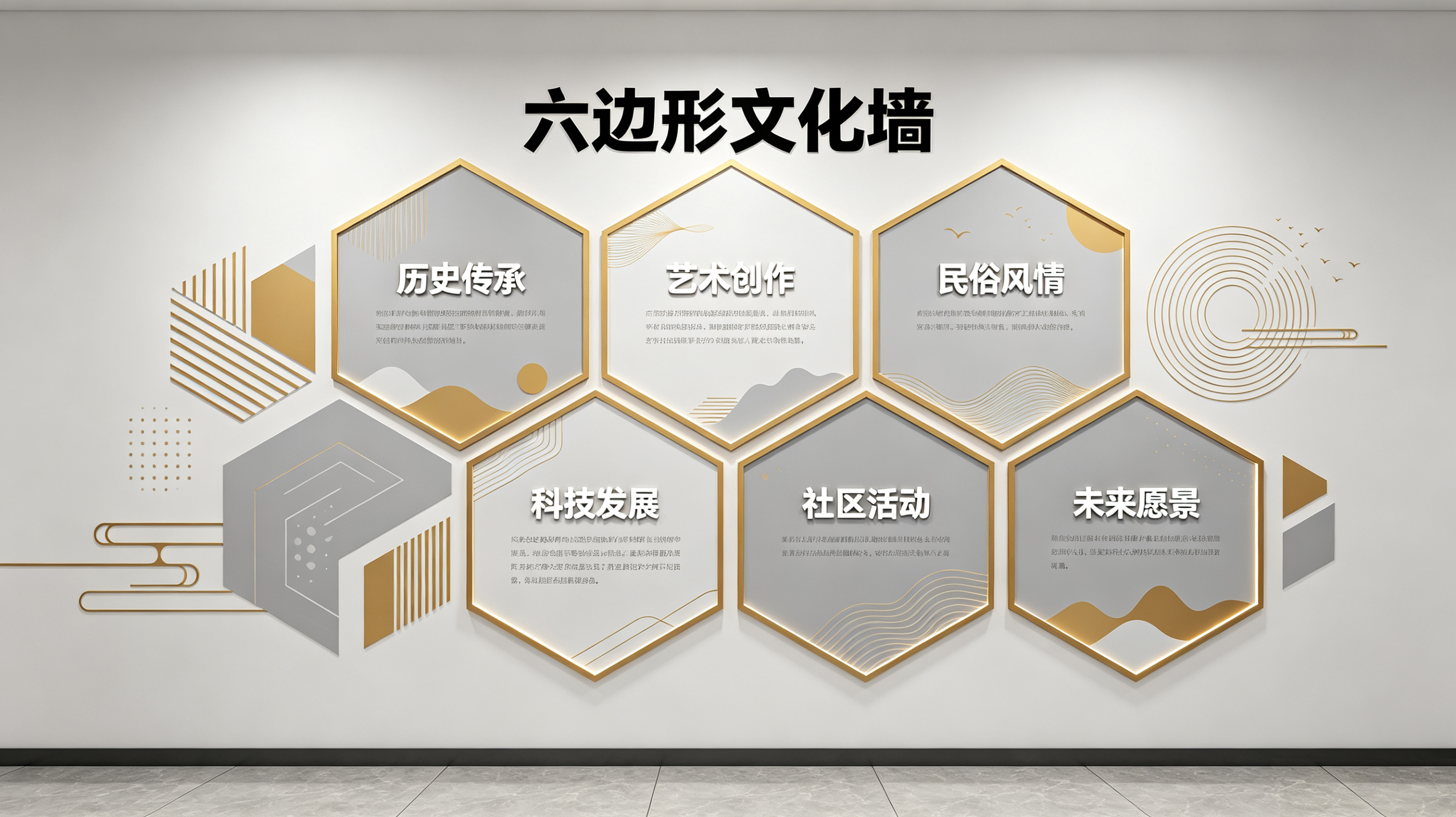 滨海企业文化墙 | 六边形信息美学
